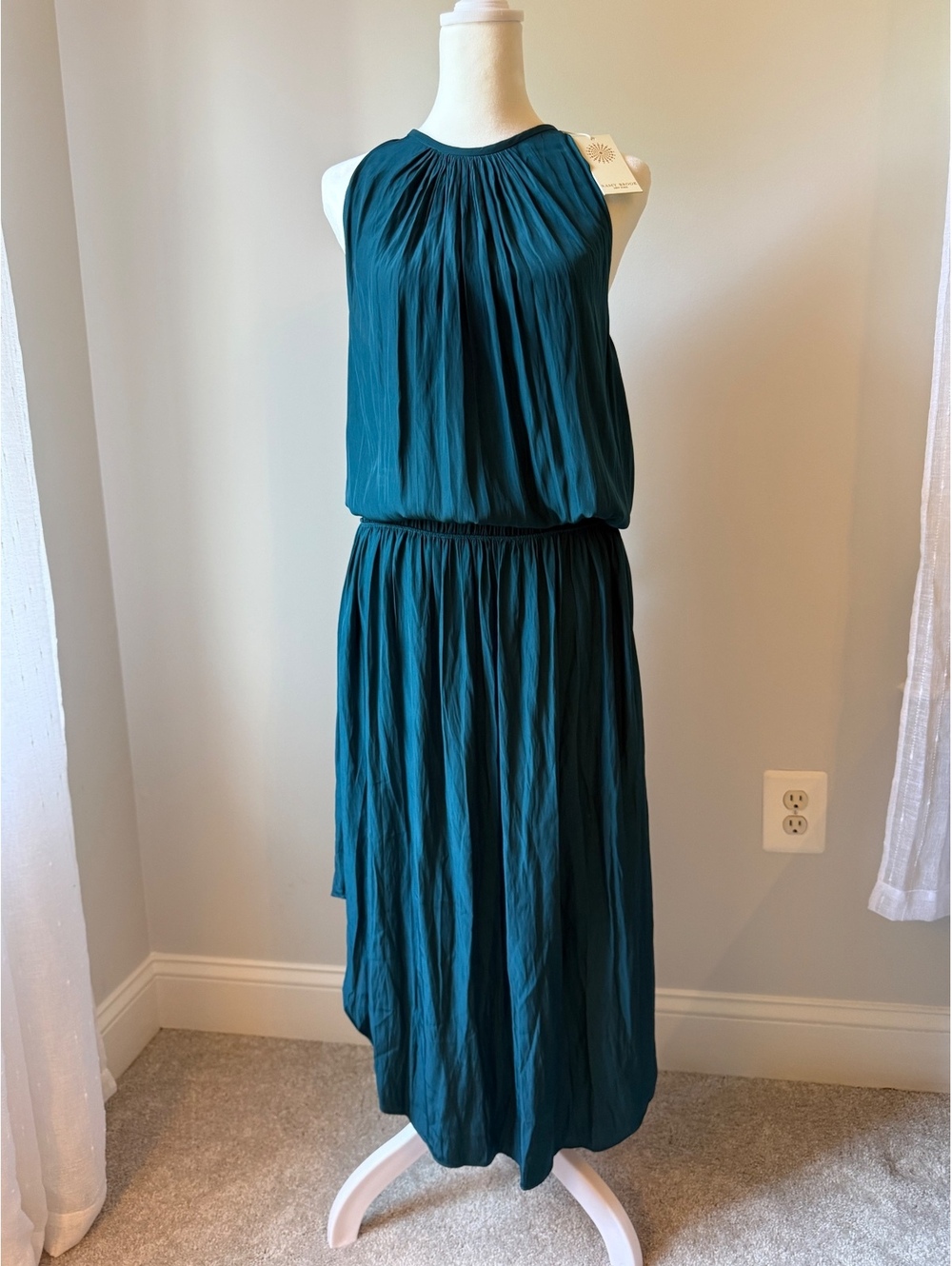 Ramy Brook Audrey Dress Teal Blue Silk